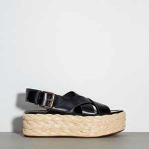 Zara Black and Tan Platform Sandals